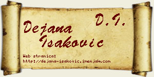 Dejana Isaković vizit kartica